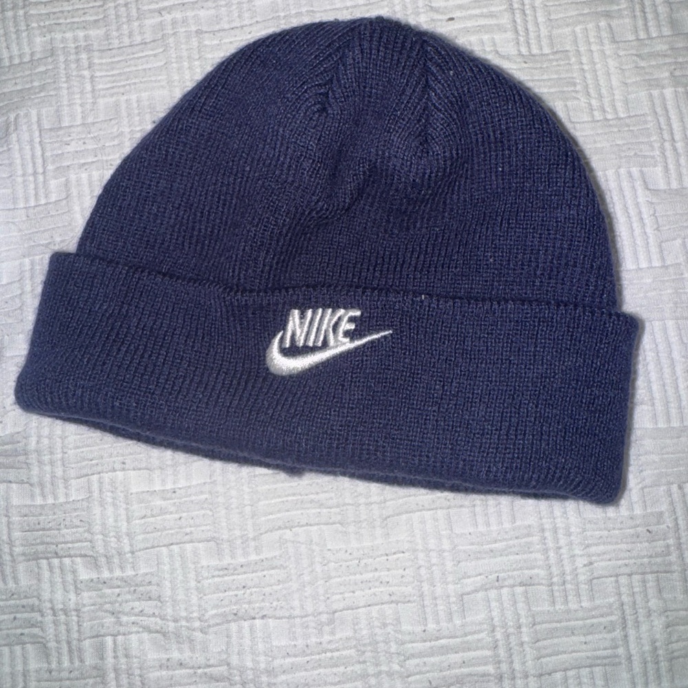 Nike Blue and White Knit Hat